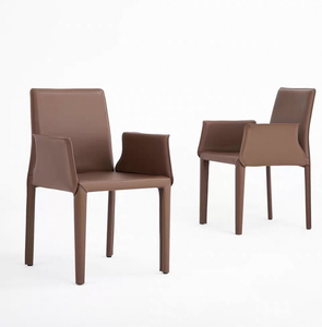 Saddle Leather Arm Dining Chair