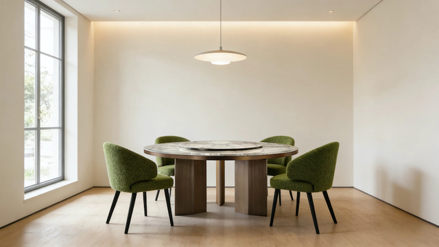 Modern Marble And Steel Dining Table Set